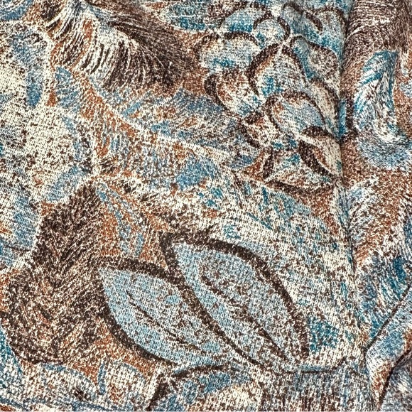 Pykettes Silk Blend Vtg Women Sz 14 80s Open Jacket Blazer Blue Brown Tapestry - Picture 8 of 9